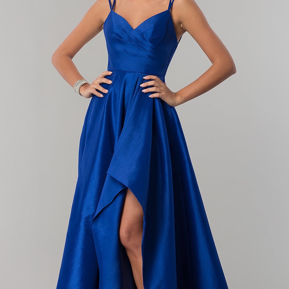 Alyce High-Low Taffeta Prom Dress with Slit